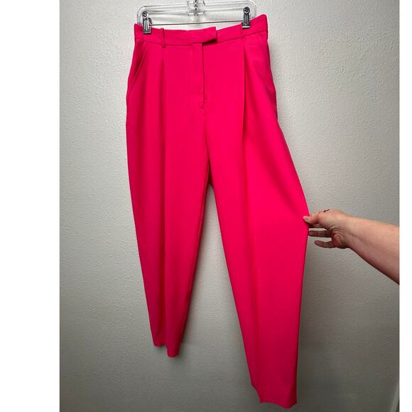 Alexander McQueen Coral Pink Pleated Trousers Women size 10 - Picture 4 of 14